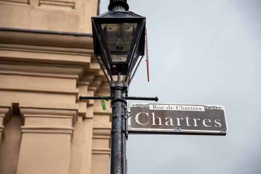 Rue de Chartres street sign in New Orleans