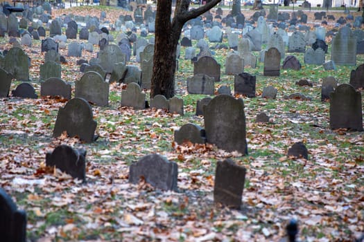 A Graveyard in downtown Boston, Massachusetts