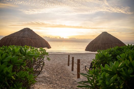 Entrance to private beach in Cancun Mexico