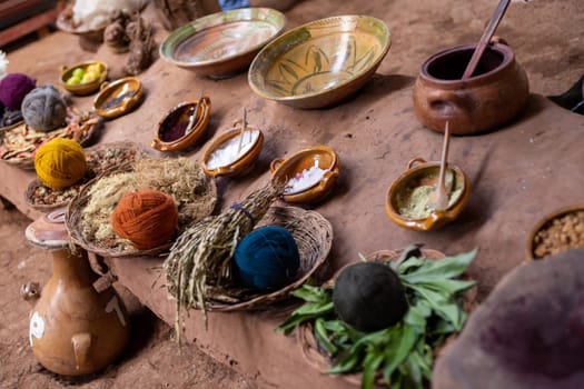 Peruvian wool thats been dyed showing the ingredients