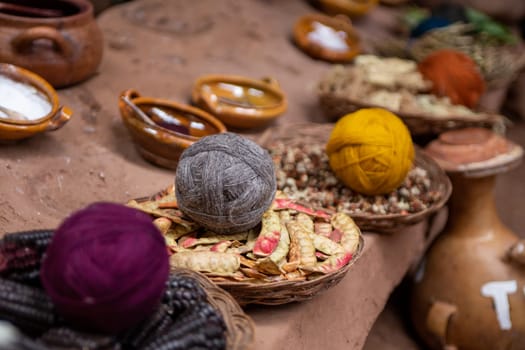 Peruvian wool thats been dyed showing the ingredients