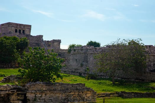 Tulum ruins in Mexico with no people roaming around