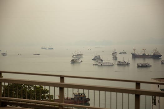 Halong Bay Cruise Ships all anchored in