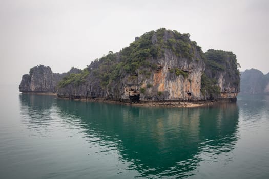 Halong Bay Mountain Cliffs from a cruise