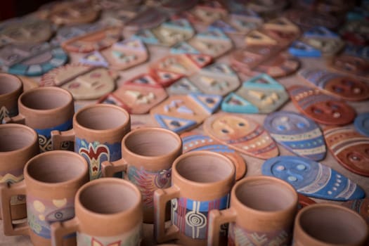 Peruvian Ceramic Souvenirs on display to sell