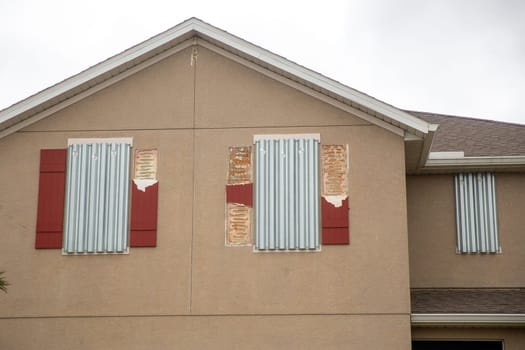 Suburban damage from Hurricane Ian