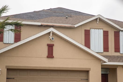 Suburban damage from Hurricane Ian