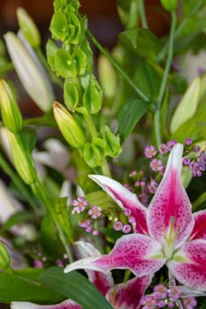 Stargazer Lily Bouquet as part of a center piece