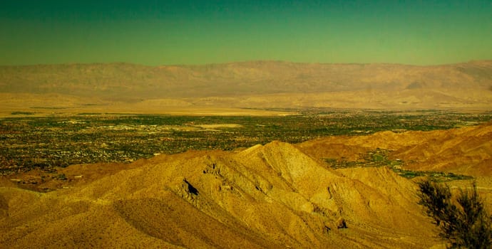 California Desert Towns shot from the mountains