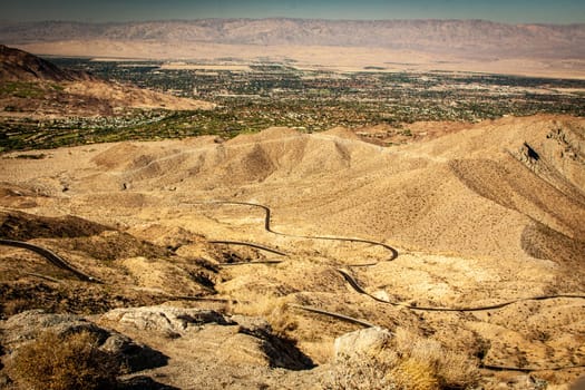 Winding road in the California desert