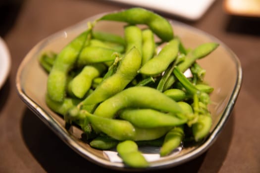 Appetizer of Soybeans in a Japanese Restaurant