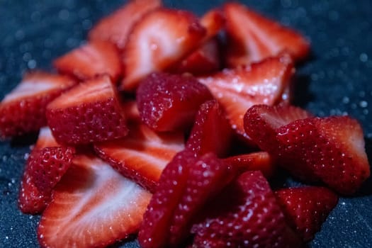 Heap of Sliced Strawberries to add for breakfast