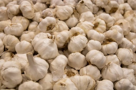 A Background of garlic bulbs