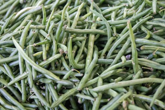 Fresh organic farmed green beans