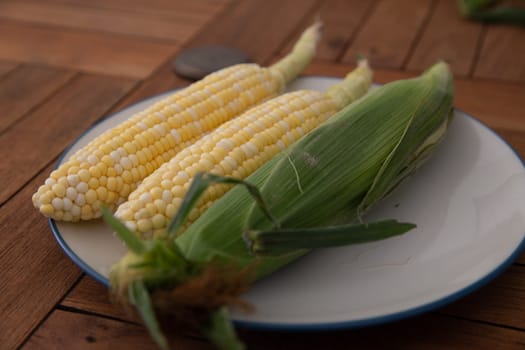 Corn on the cobs ready to eat