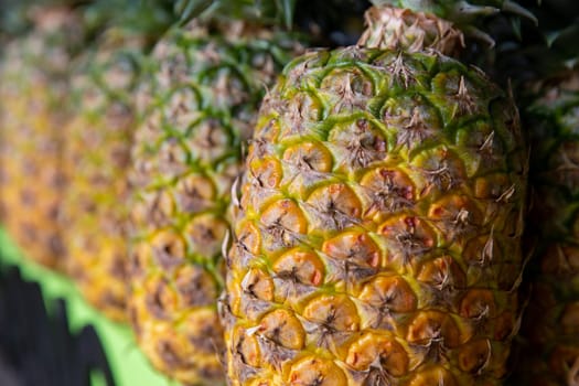 Pineapples shot close up showing details