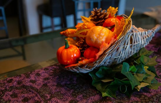 Thanksgiving Centerpiece on a Table for the fall
