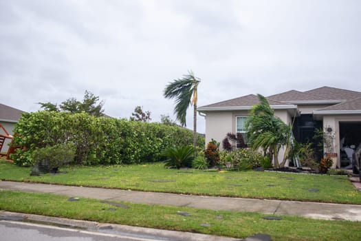 Family house front yard after Hurricane Ian