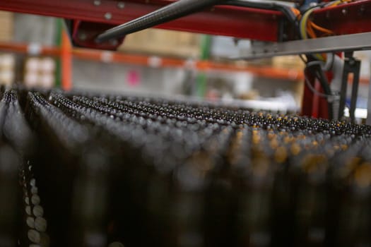 Beers being filled in mass production