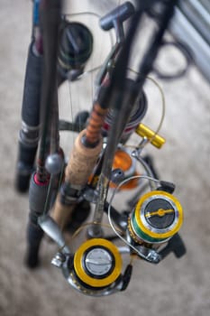 Group of Fishing Rods ready to go fish