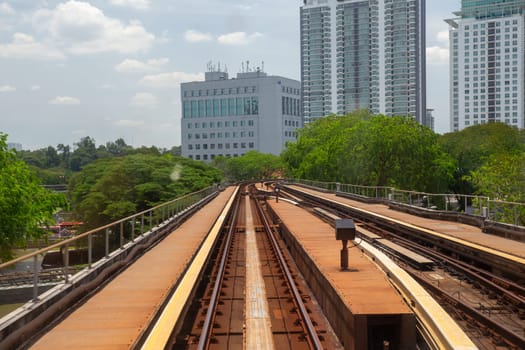 Light rail tracks in Kuala Lumpur, Malaysia