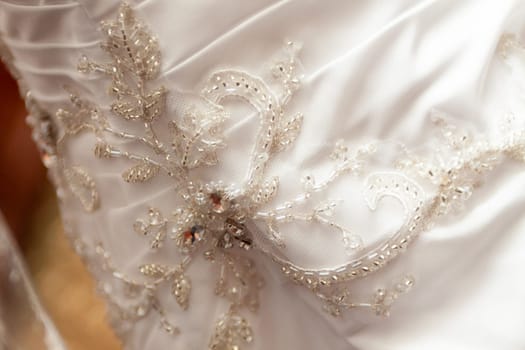 Side of Bridal Gown showing sequence details