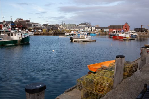 Boats in a fishing town in New Hampsire