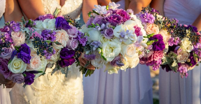 Bridemaids with Bouquets ready for the wedding