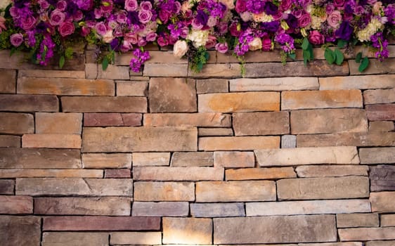 Background for a wedding venue with fresh flowers