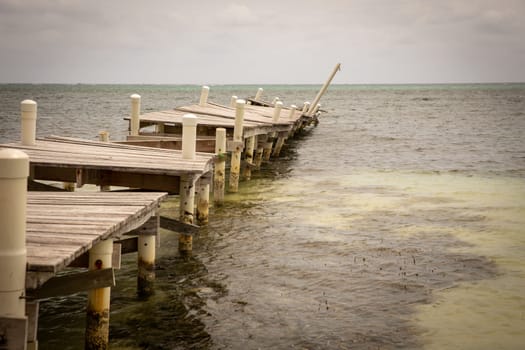 Aftermath of a Storm with damage done to a pier