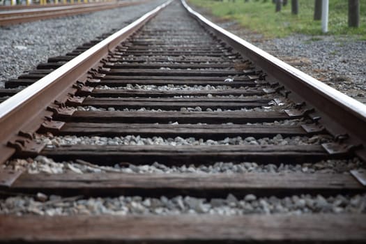 Rail Road tracks going into the horizon