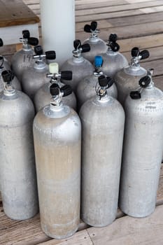 Scuba tanks filled ready for a tour