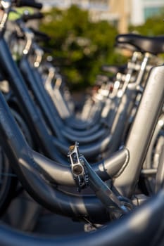 Bicycles ready to be rented