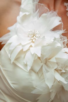 Showing wedding flower dress detail