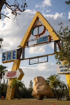 The Shell Factory Demolished Sign after Ian