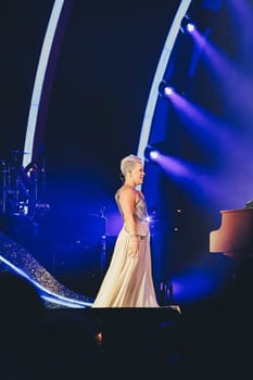 February 24th, 2024. Melbourne, VIC, Australia. Three-time Grammy Award-winning singer, performer, and international pop icon, PINK with The TRUSTFALL Summer CarnivalTour.
