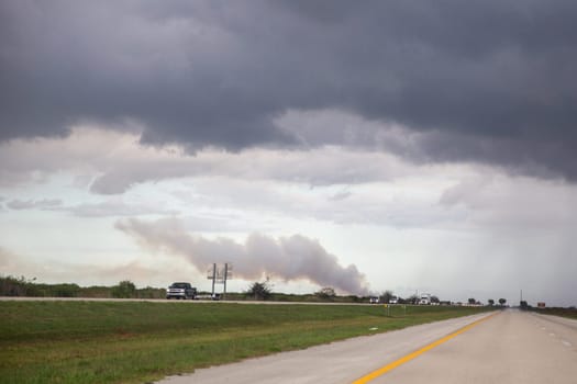 People Evacuating on Alligator Alley Florida