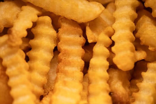 Air Fried Crinkle Fries shot close up