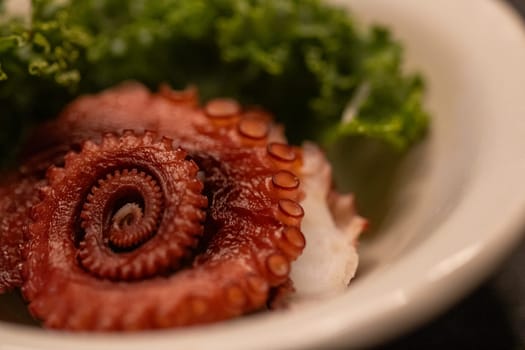Octopus Sashimi Served in a ramekin