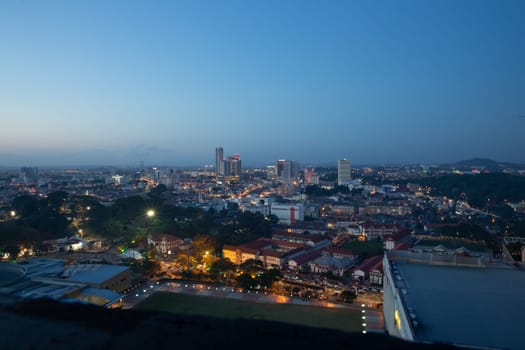 Overhead Skyline of Malacca, Malaysia
