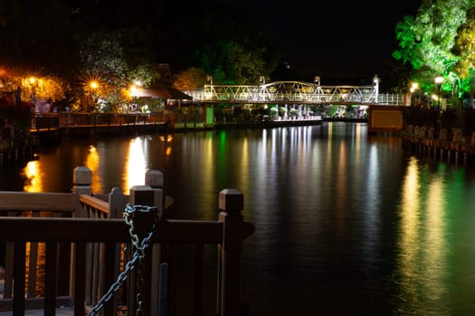 River in Malacca at night with no boats