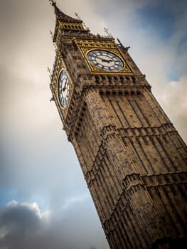 Portrait of Big Ben on a cloudy day