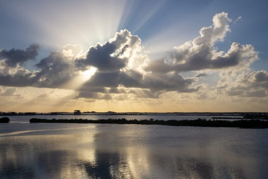 Light rays through clouds looking angelic