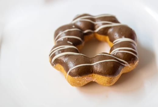 Japanese Inspired Chocolate Donut on a plate