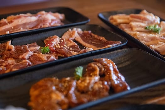 Variety of meats ready to grill