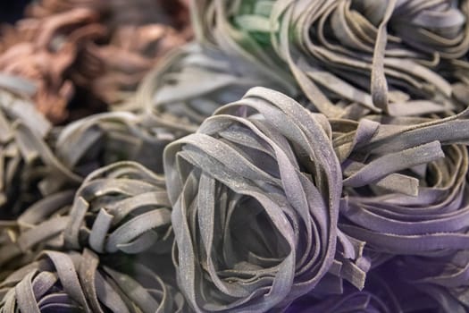 Handmade green egg pasta made by an artisan
