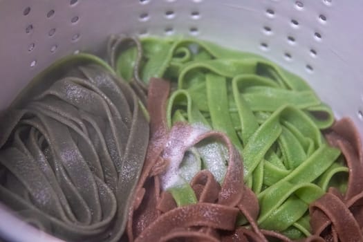 Boiled Variety of Pasta of different tastes
