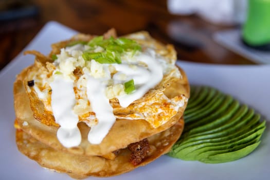 Brunch Tostada with Sliced Avocado