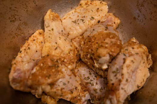Seasoned Raw Chicken wings to be air fried