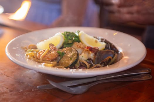 Chef Special Seafood Pasta made accustomed to the diner